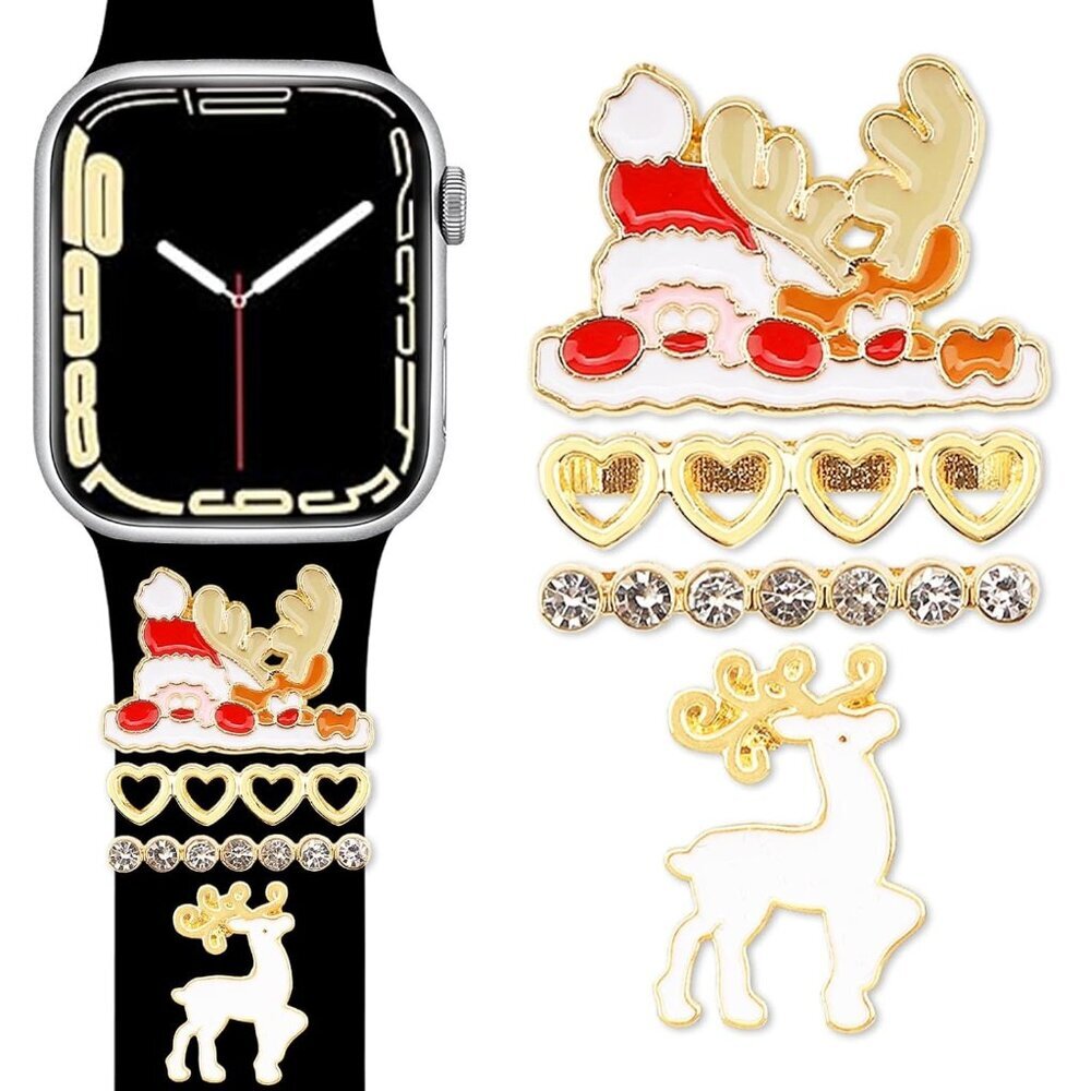 Watch Band Charms with Decorative Ring Loops for Apple Watch 38mm/40mm/41mm/42mm